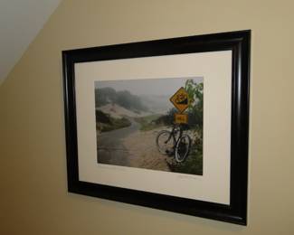 Bicycle, framed art piece, one of a kind original