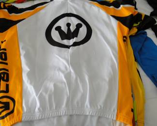 Lots and lots of biking racing shirts