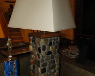 Hand crafted stone lamp