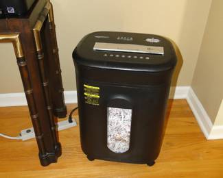 Paper shredder, with shredded paper