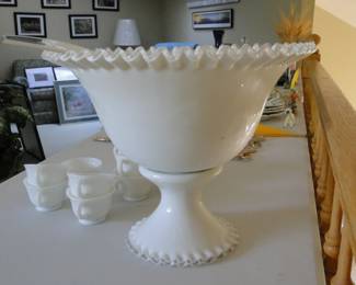 Picture 193 did not show the base of the Fenton, Silvercrest punchbowl set, we found the base and now we have a complete set