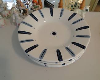 Four cool retro style plates