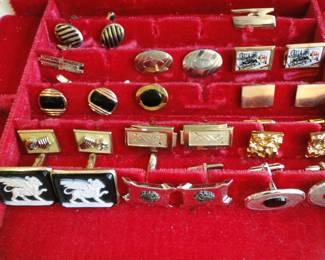 A great assortment of vintage cufflinks, and some with matching tie tacks too