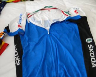 Lots and lots of biking racing shirts
