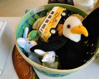 A basket full of small kiddo items