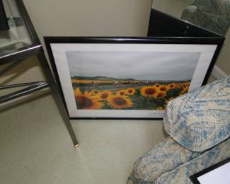 Sunny sunflower and bikers framed print