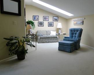The upstairs reading area