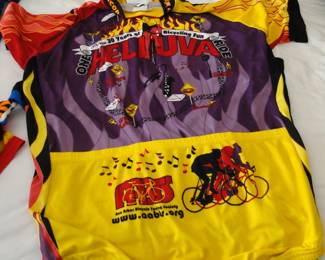 Lots and lots of biking racing shirts