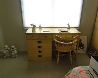 Yellow desk and matching chair