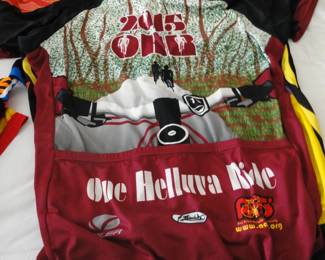 Lots and lots of biking racing shirts