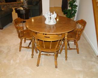 Kitchen table and chairs, perfect for card games and working puzzles too