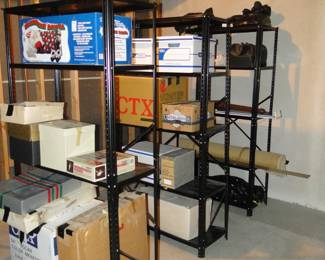 Metal shelves are also for sale too