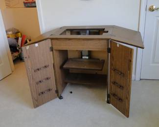 Sewing table open
