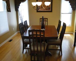 Mission style dining table and chairs. Or, Mission style kitchen table and chairs