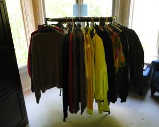 Men's clothing on a clothing rack
