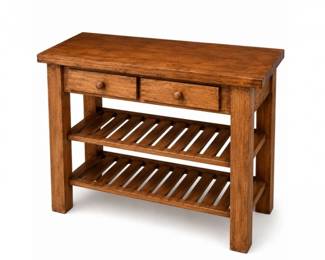 122 RusticSolidWoodKitchenIslandConsoleTableRack
