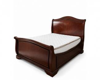 168 TraditionalCherryWoodSleighBedFrameQueenBedroom