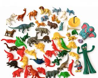104 VintageTimMeeMarxDinosaurPrehistoricAnimalFigureLot1960s