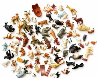 98 VintagePlasticZooFarmSafariAnimalFigureLot1970s1980s