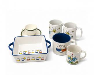 163 VintageMiffyWallaceBerrieAtomicMugDishLot