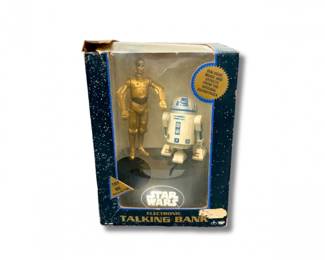 164 VintageStarWarsElectronicTalkingBankR2D2C3PO