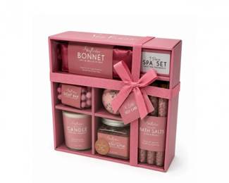 133 BonnetHomeCollectionPink9PieceSpaGiftSetBathBodyBasket