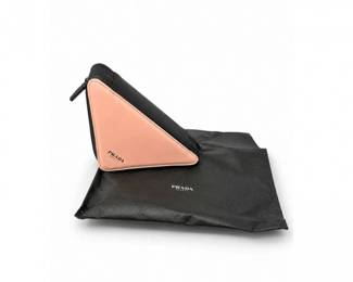 110 PradaBeautyTriangleCosmeticStorageCasePink