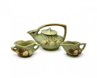 109 VintageMcCoyPotteryTeaSetCeladonGreenGlaze