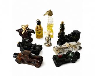 63 VintageAvonMiniCologneBottleCarDecanterLot