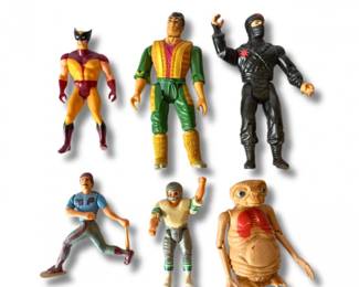 90 VintageMarvelDCETActionFigureLotWolverineNinjaET1980sToys