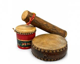 161 VintageHandcraftedFolkDrumsWoodenPercussionSet