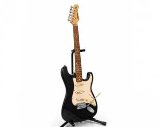 209 KonaStratStyleElectricGuitarBlackWhiteVintage