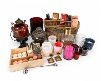 151 VintageCandleHoldersGlassDecorMixedHomeLot