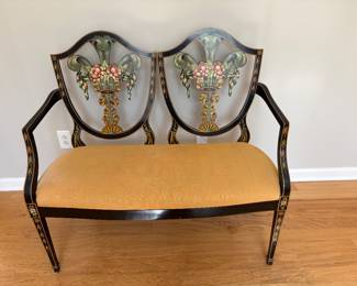 Hepplewhite Style Oval Loveseat