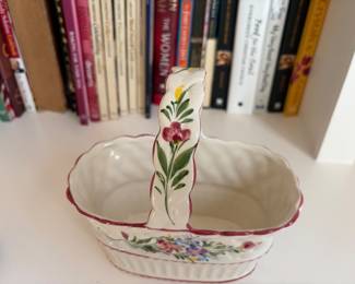 Hand Painted Portuguese Ceramic Basket