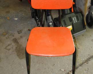 Metal orange and black chair