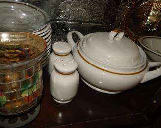 Even the salt and pepper shakers and sugar bowl are made from Genuine Stoneware