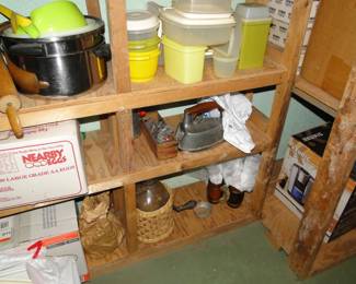 Vintage iron and more vintage storage items too