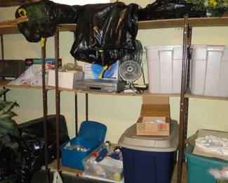 The shelves are packed to the rafters, literally, those are the rafters on the top of the photo