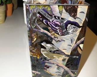 Stained glass bird candle