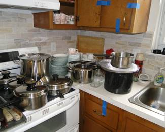 Pots, and pans and some Corelle dishes too