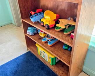 Toys and bookshelf