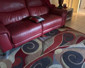 Recliner couch and rug for sale 