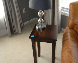 Table lamp, on table.  The perfect combination