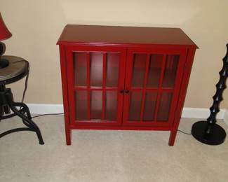 Red storage cabinet