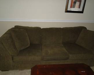 Very comfortable olive green Davenport