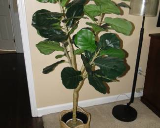 Faux plant and floor lamp