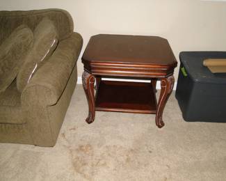 Solid wood square end table