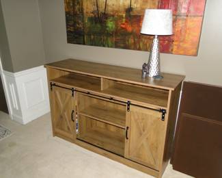 Media cabinet with barn doors.  Yes, that is the same one three pictures back