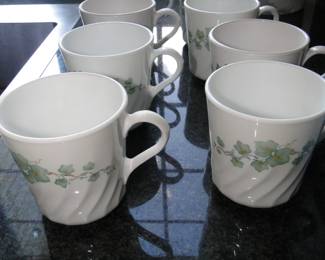 Ivy pattern Corelle cups
